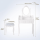 Vanity Table Set with 4 Drawer, Makeup Dressing Table w/Cushioned Stool, Girls Women Bedroom Furniture Set Oval Mirror