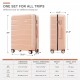 Luggage Sets 4 Piece, ABS Durable Suitcase with Travel Bag, ABS Hard Shell Luggage with Spinner Wheels, pink