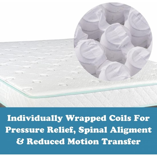 QUEEN SIZE- 9-inch Excellence - Medium Tight-Top Hybrid Aloe Vera Foam Encased Pocket Coil Mattress