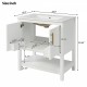 30-Inch White Bathroom Vanity with Ceramic Sink and Versatile Storage - Ideal for Small Bathrooms