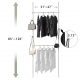 Telescopic Garment Rack, Heavy Duty Design Movable DIY By Hand No Damage to Wall Ceiling Hanging Rail, 31-47in Wide Adjustable, 120 Kilogram Loading, Reach Hook Included, White