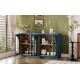 TREXM 4-Door Large Storage Retro Sideboard with Metal Handles and Adjustable Shelves for Kitchen, Dining Room and Living Room (Navy)