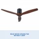 52 Inch YUHAO Farmhouse Rustic Ceiling Fan without Light - Matte Black with Solid Wood Blade