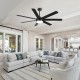 72 In Farmhouse Ceiling Fan with Plywood Blades for Dining Room