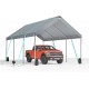 Sannwsg 10 * 20 Heavy Duty Carport Canopy - Extra Large Portable Car Tent Garage with Adjustable Peak Height from 9.5ft to 11ft,Removable Roof &Side Walls for Car, SUV,Boats