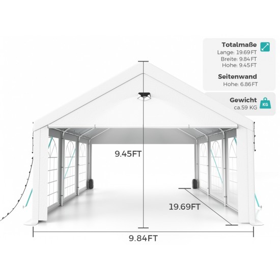 Sannwsg Party Tent- 10x20FT Heavy Duty Canopy Tent with Removable sidewals,outdoor Waiterpro Patio camping Gazebo sheter,perect for wedding Holday Bithday BBa Backyard Evening Tent