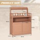 Potting Bench Outdoor Gardening Table for Outside Wood Garden Planting Workstation Work Benches with Large Storage Cabinet & Top Shelf for Patio