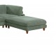 Living Room Furniture 1pc Cocktail Ottoman Sage Color Corduroy Cushion Extra Large Ottoman Wood Legs