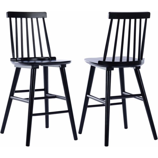 Wood Bar Stools Set of 2,Farmhouse Counter Stools 24