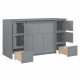 Twin Size Murphy Bed with Drawers, Cabinets and USB Ports,Gray