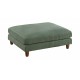 Living Room Furniture 1pc Cocktail Ottoman Sage Color Corduroy Cushion Extra Large Ottoman Wood Legs