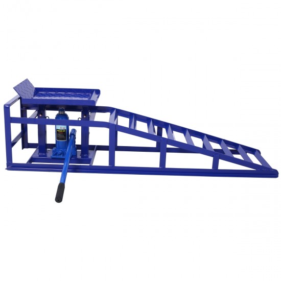 Auto Car Truck Service Ramps Lifts, Garage Car Lift Hydraulic Ramps Black 5 Ton,Automotive Hydraulic Lift Repair Frame Lift(2 Pack) blue