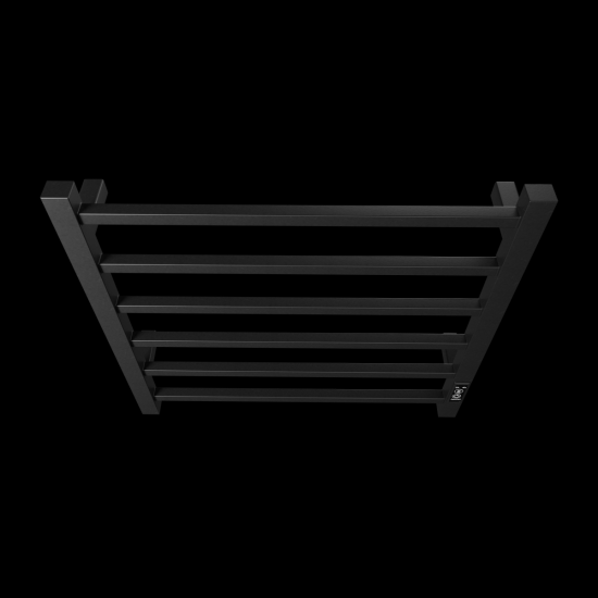 Towel Warmer 6 Bar Electric Heated Towel Rack Wall Mount Plug-in/Bath Towel Heater Matt-Black - Timer