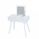 Vanity Desk Set with LED Lighted Mirror & Power Outlet, Flip Top Makeup Vanity Table with Drawers & Cabinet, for Bedroom, Bathroom,