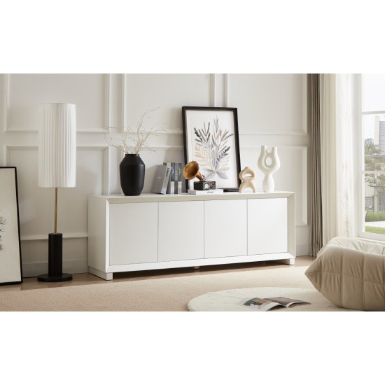 Sideboard Storage Cabinet TV Stand modern style Cabinet for Living room/Kitchen/Bedroom/Entryway. White, 64'' W x 15'' D x 23.23''H.