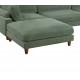 Living Room Furniture 1pc Cocktail Ottoman Sage Color Corduroy Cushion Extra Large Ottoman Wood Legs