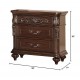 Traditional Antique Walnut 1pc Nightstand Bedroom Furniture Cherry Veneer 2-Drawers Hanging Pull Bedside Table