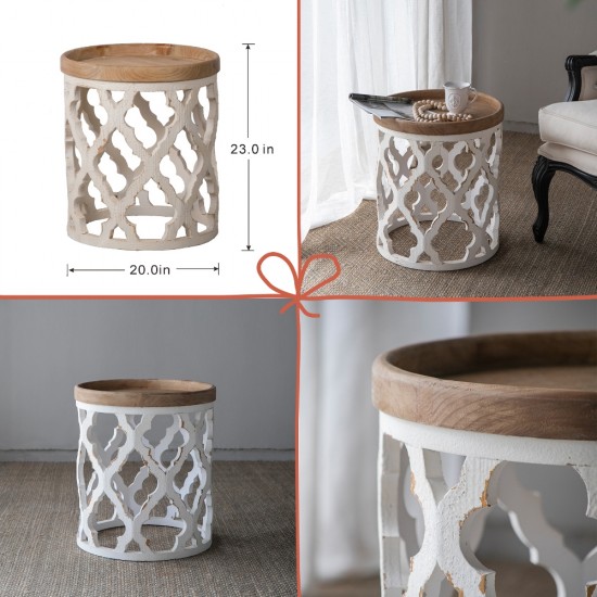 S/10 French Country Home Decor Collection (Includes an artificial plant, vase, trays, stool and side table)