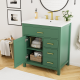 30-Inch Green Bathroom Vanity with Ceramic Sink and Ample Storage - Ideal Choice for Small Bathrooms