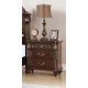 Traditional Antique Walnut 1pc Nightstand Bedroom Furniture Cherry Veneer 2-Drawers Hanging Pull Bedside Table