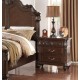 Traditional Antique Walnut 1pc Nightstand Bedroom Furniture Cherry Veneer 2-Drawers Hanging Pull Bedside Table