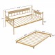 Daybed, sofa bed metal framed with trundle twin size, golden, 77'' L x 40.6'' W x 14.5''H