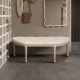 48 Inch Halfmoon Entryway Bench Tufted Semi Circle Ottoman Bench Seat French Style Upholstered Bed End Bench for Foyer Mudroom Bedroom