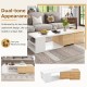 ON-TREND 47.2''-57''W Extendable Coffee Table with 2 Storage Drawers, Dual-tone Wood Center Table with Extendable Sliding Tabletop, Multi-functional Hidden Storage Sofa Table for Living Room, White