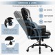 High Back Office Chair, 400lbs Rocking Desk Chair, Ergonomic Executive Office Chair with Adjustable Padded Armrest and Massage Lumbar Support, Adjustable Height Chair (Black)