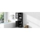 Tall Bathroom Cabinet, Freestanding Storage Cabinet with Drawer and Doors, MDF Board, Acrylic Door, Adjustable Shelf, Black