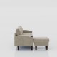 Convertible Combination Sofa Sofa L-Shaped Sofa with Footstools with Storage, Beige Sofa for Living Room, Living Room/Bedroom/Office/Small Space 3-Seater Combination Sofa