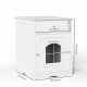 Wooden Pet House Cat Litter Box Enclosure with Drawer, Side Table, Indoor Pet Crate, Cat Home Nightstand (White)