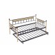 Daybed, sofa bed metal framed with trundle twin size, black, 77''L x 40.6'' W x 14.5'' H