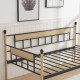 Daybed, sofa bed metal framed with trundle twin size, black, 77''L x 40.6'' W x 14.5'' H