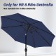 9' Patio Umbrella Replacement Canopy Outdoor Table Market Yard Umbrella Replacement Top Cover, Dark Blue