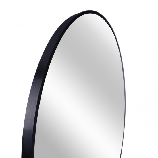 Black 24 Inch Metal Round Bathroom Mirror