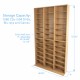 Media Shelving Unit, 6 Fixed Shelves, 30 Adjustable Shelves, Wide Base for Stability in Maple