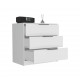 Kaia 3 Drawers Dresser, Superior Top -White