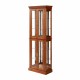 Curio Cabinet Lighted Curio Diapaly Cabinet with Adjustable Shelves and Mirrored Back Panel, Tempered Glass Doors (Walnut, 6 Tier), (E26 light bulb not included)