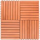 Kaia 8-Slat Reddish Brown Wood Interlocking Deck Tile (Set of 10 Tiles)