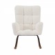 Leisure Sofa Glider Chair, Comfy Upholstered Lounge Chair with High Backrest, for Nursing Baby, Reading, Napping Beige