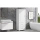 Tall Bathroom Storage Cabinet, Freestanding Storage Cabinet with Two Drawers and Adjustable Shelf, MDF Board with Painted Finish, White