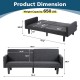 Futon Sofa Bed Convertible Sectional Sleeper Couch, Loveseat Bed with Tapered Legs for Living Room, Study, Dorm, Office