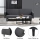 Futon Sofa Bed Convertible Sectional Sleeper Couch, Loveseat Bed with Tapered Legs for Living Room, Study, Dorm, Office