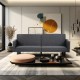 Futon Sofa Bed Convertible Sectional Sleeper Couch, Loveseat Bed with Tapered Legs for Living Room, Study, Dorm, Office