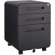 3 Drawer Mobile File Cabinet Under Desk Office,Simple Style Versatile Storage Cabinet for Legal/Letter/A4 Files, 5 Wheel Design Anti-Tilting Cold Rolled Steel Waterproof Moisture-Proof Black