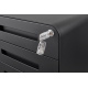 3 Drawer Mobile File Cabinet Under Desk Office,Simple Style Versatile Storage Cabinet for Legal/Letter/A4 Files, 5 Wheel Design Anti-Tilting Cold Rolled Steel Waterproof Moisture-Proof Black