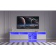 TV Console with Storage Cabinets, 82.6 Inch Long LED TV Stand with Full RGB Color Selection, 31 Modes Changing Lights Modern Entertainment Center with Power Cord (White, for 75/80 inches TV)