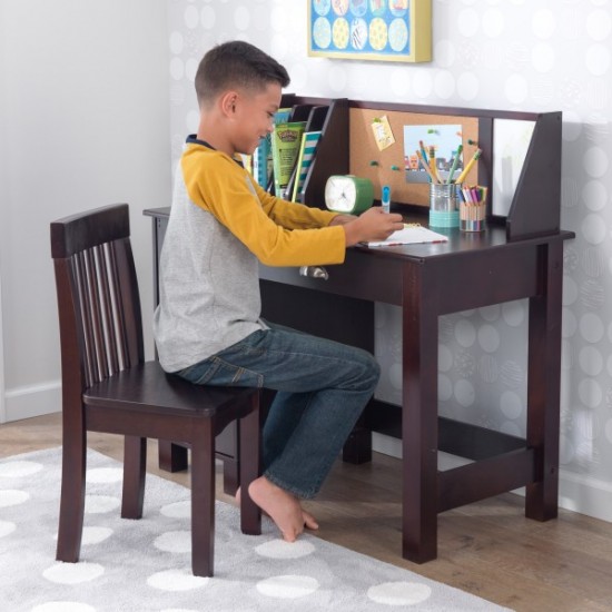 Study Desk with Chair - Espresso