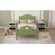 Girl's Love Princess Bed Macaron Twin Size Toddler Bed with Side Safety Rails and Headboard and Footboard, Oliver Green